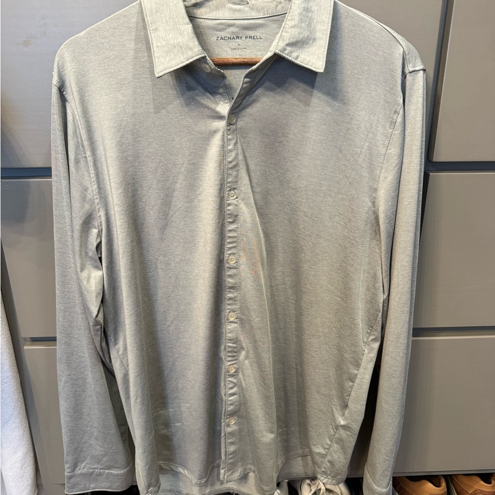 Zachary Prell Light Gray Casual Button Down Shirt